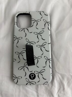 Loopy Case White Phone Case with Black Bow Pattern iPhone 12